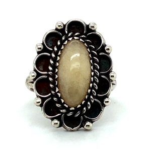 Sterling Silver Nakai Light Tan Quartz Ring Size 7